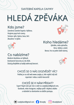 Hledáme zpěváka/zpěvačku do svatební kapely