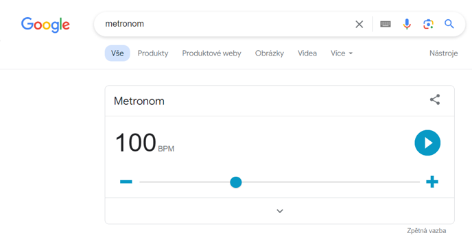 Metronom ve vyhledávači Google<br>